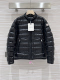 Moncler Glossy Black Stand Collar Quilted Puffer Jacket