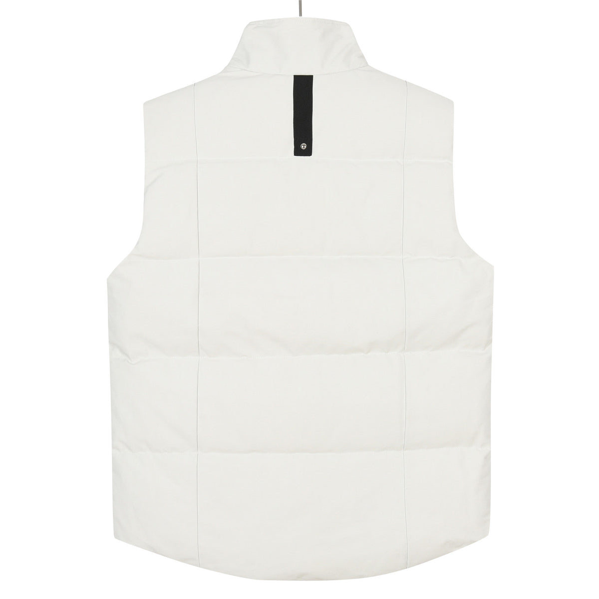 Moose Knuckles White Studded Logo Stand Collar Puffer Vest