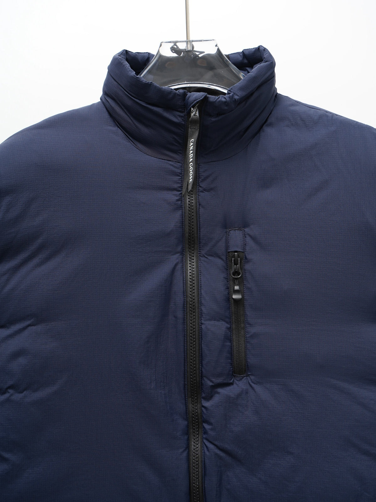 Canada Goose Navy Blue Stand Collar Puffer Jacket with Chest Pocket
