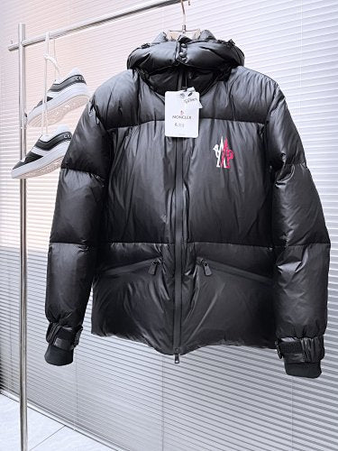 Moncler Black Logo-Back Hooded Quilted Puffer Jacket