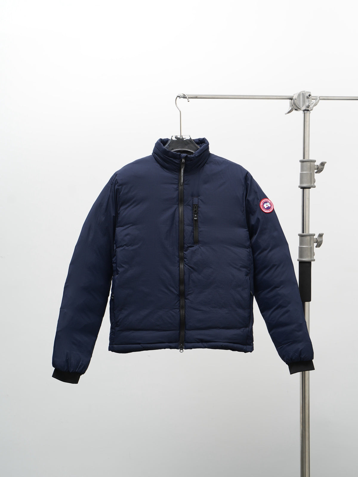 Canada Goose Navy Blue Stand Collar Puffer Jacket with Chest Pocket