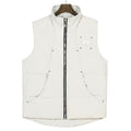Moose Knuckles White Studded Logo Stand Collar Puffer Vest