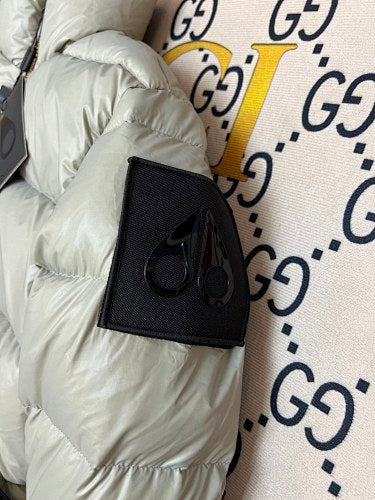 Moose Knuckles Sage Gray Stand Collar Quilted Puffer Jacket