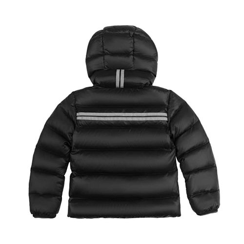 Canada Goose Black Stripe-Detail Hooded Puffer Jacket