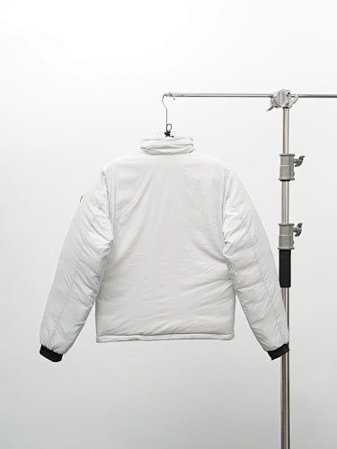 Canada Goose White Stand Collar Puffer Jacket with Chest Pocket