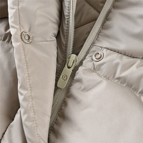 Lululemon Light Taupe Hooded Quilted Puffer Jacket