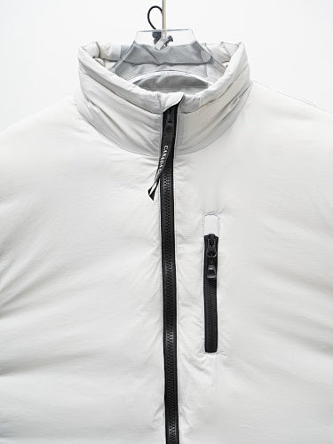 Canada Goose White Stand Collar Puffer Jacket with Chest Pocket