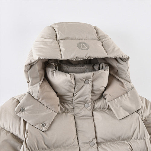 Lululemon Light Taupe Hooded Quilted Puffer Jacket