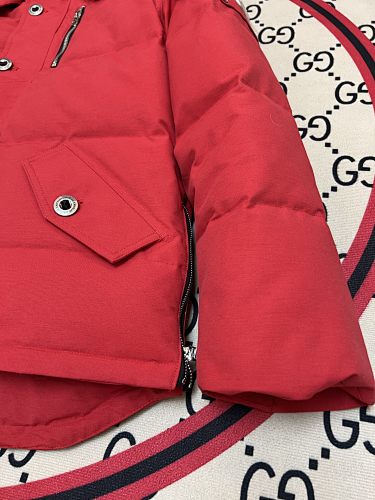 Moose Knuckles Red Plush-Trim Hooded Puffer Parka
