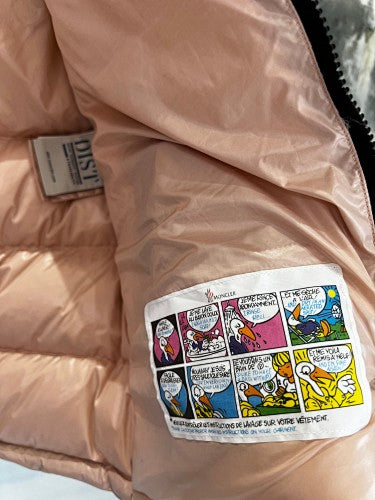 Moncler Glossy Rose Gold Hooded Quilted Puffer Jacket
