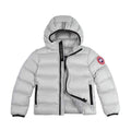 Canada Goose Silver White Stripe-Detail Hooded Puffer Jacket