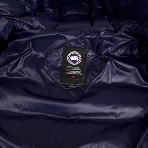 Canada Goose Navy Blue Stripe-Detail Hooded Puffer Jacket