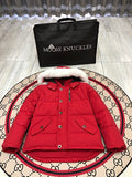 Moose Knuckles Red Plush-Trim Hooded Puffer Parka