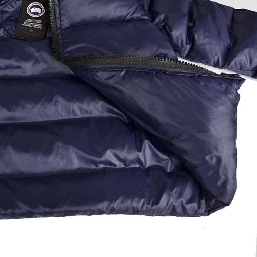 Canada Goose Navy Blue Stripe-Detail Hooded Puffer Jacket