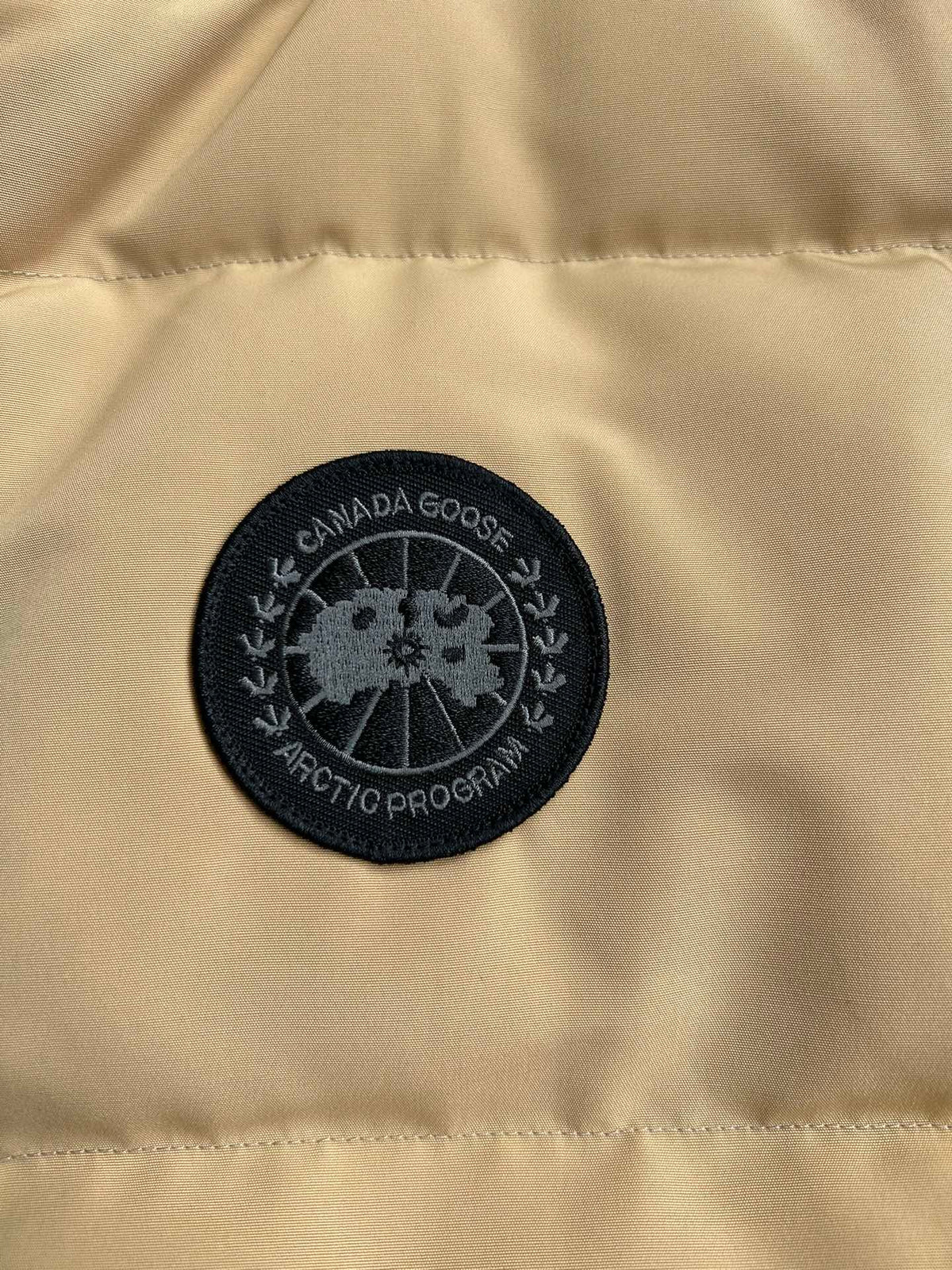 Canada Goose Sand Beige Black Patch Quilted Puffer Vest