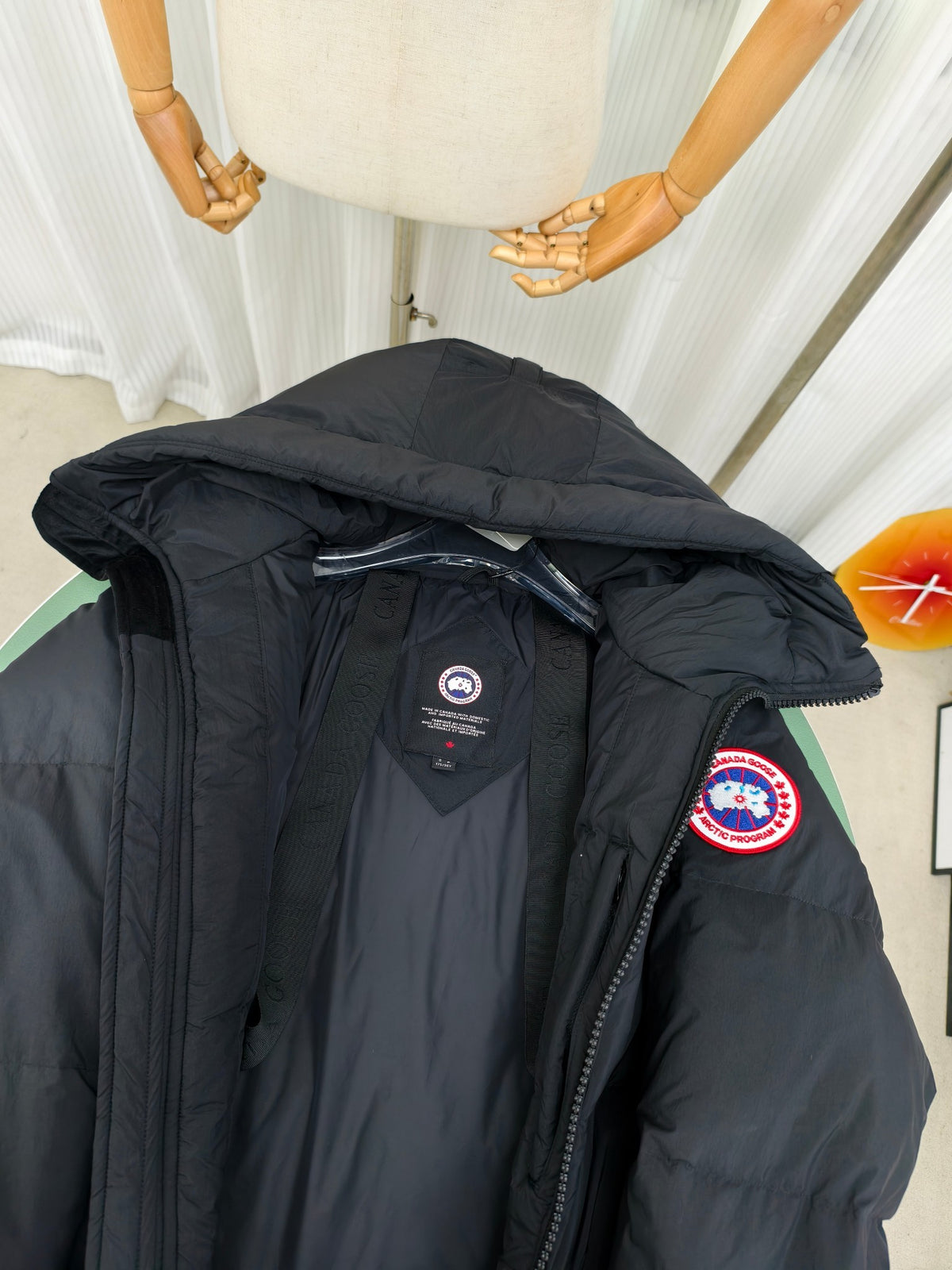 Canada Goose Black High-Collar Hooded Puffer Jacket
