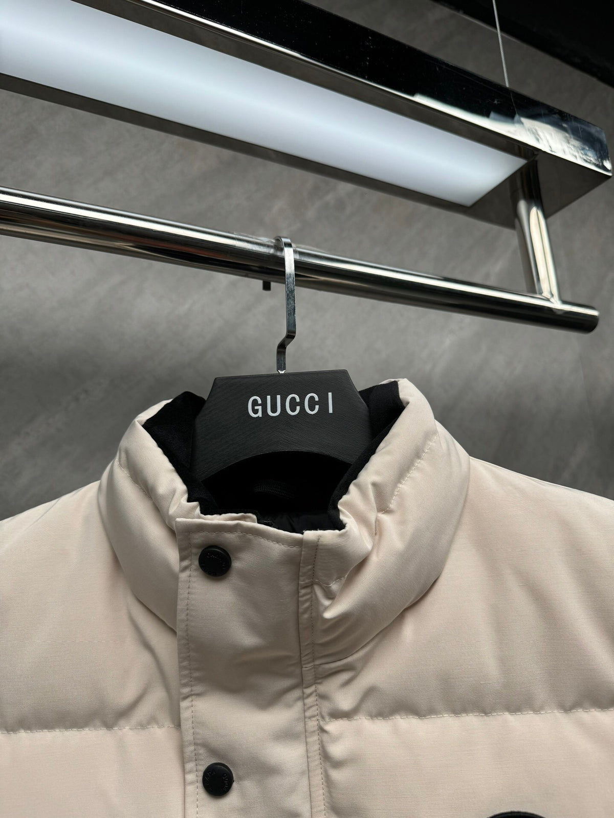 Canada Goose Ivory Quilted Stand Collar Puffer Vest
