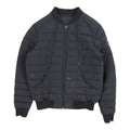 Moncler Charcoal Black Mixed-Quilt Zip-Up Bomber Jacket