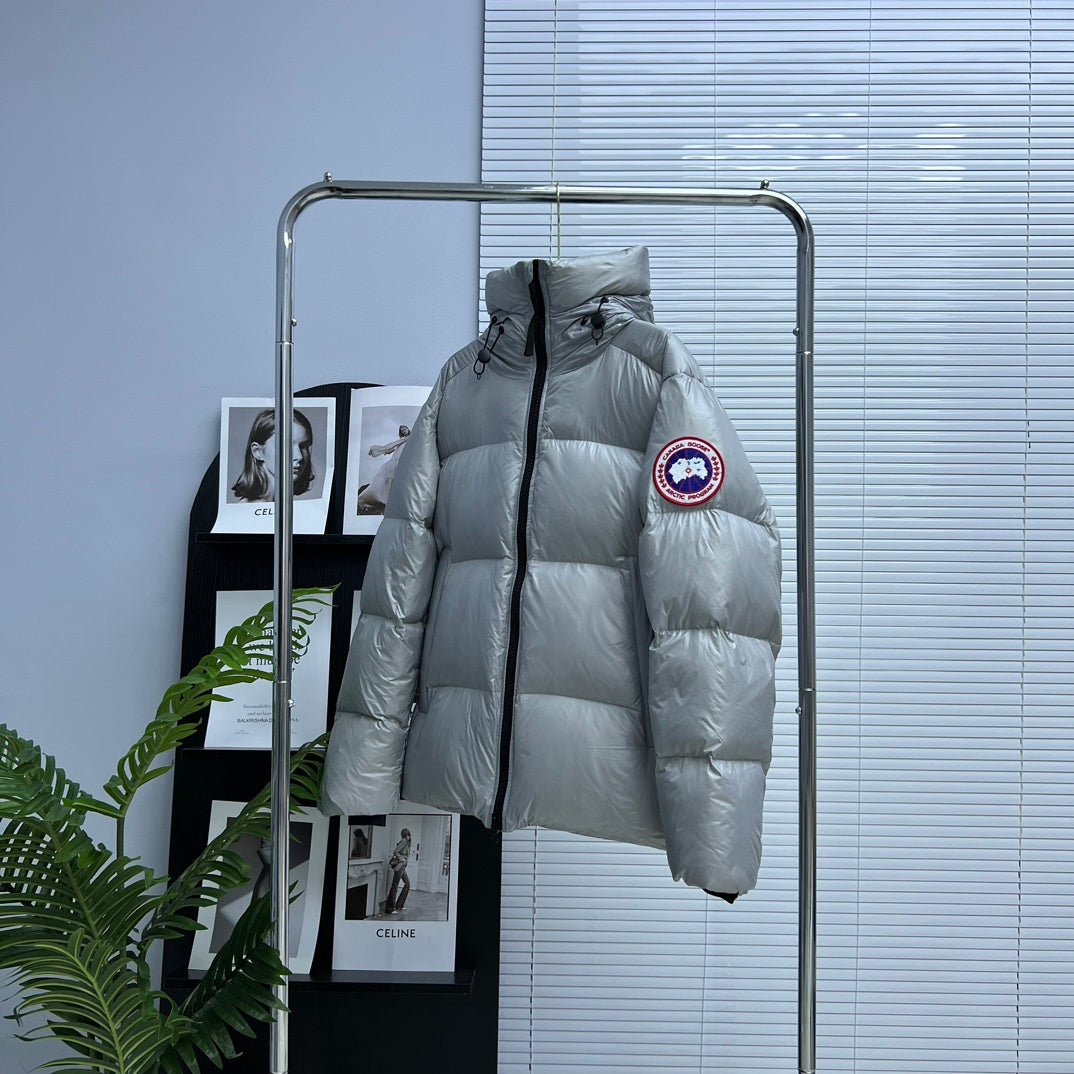 Canada Goose Silver Gray Hooded Quilted Puffer Jacket