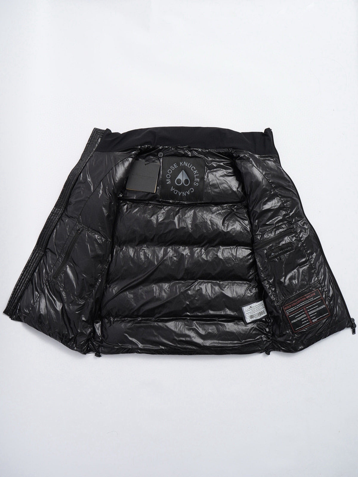 Moose Knuckles Black Mixed-Finish Quilted Puffer Vest