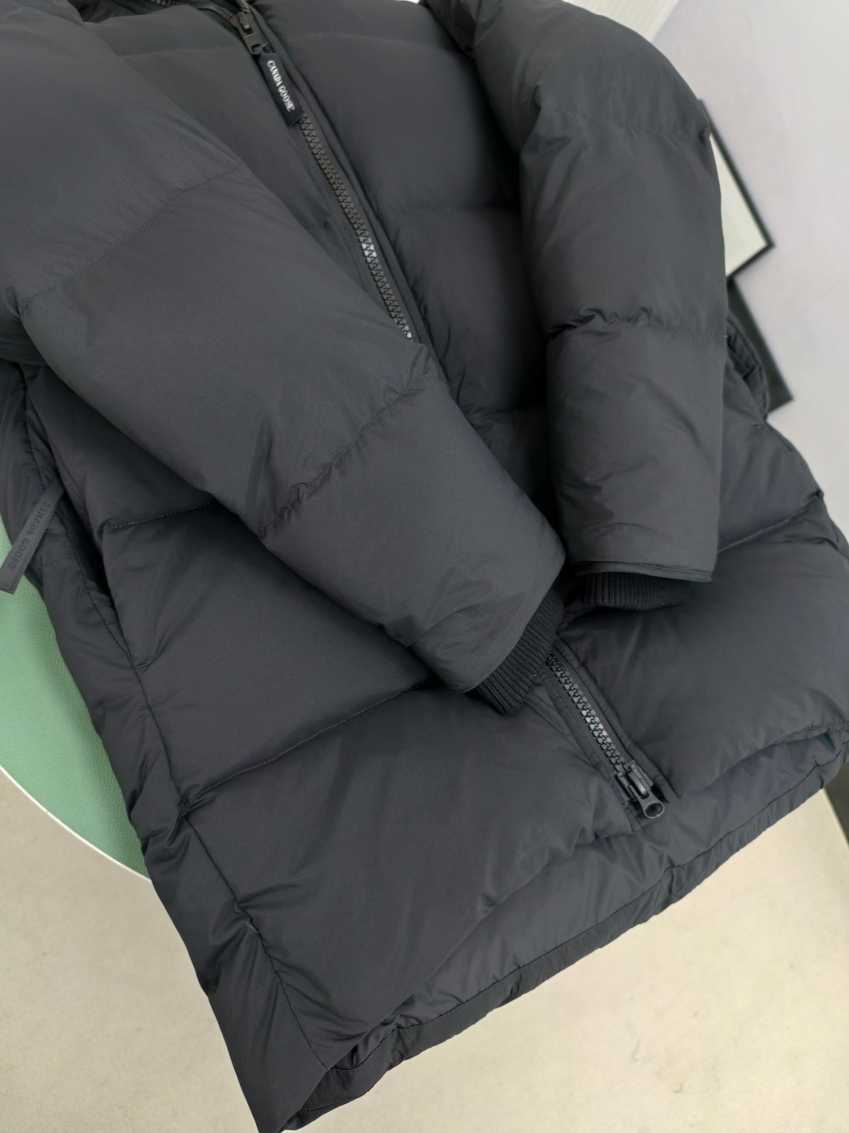 Canada Goose Black High-Collar Hooded Puffer Jacket