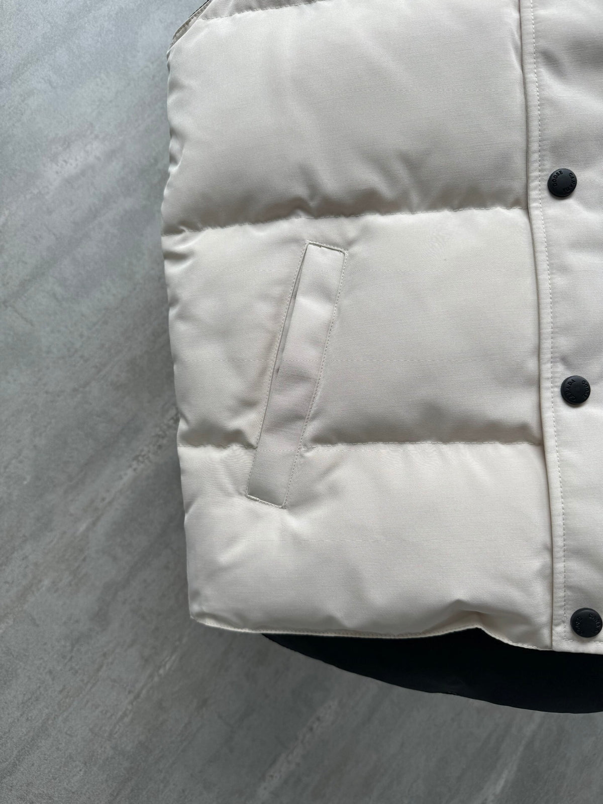 Canada Goose Ivory Quilted Stand Collar Puffer Vest