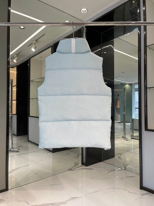 Canada Goose Ice Blue White Patch Quilted Puffer Vest