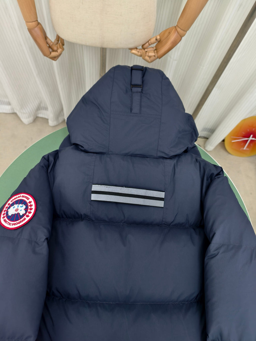 Canada Goose Navy Blue High-Collar Hooded Puffer Jacket