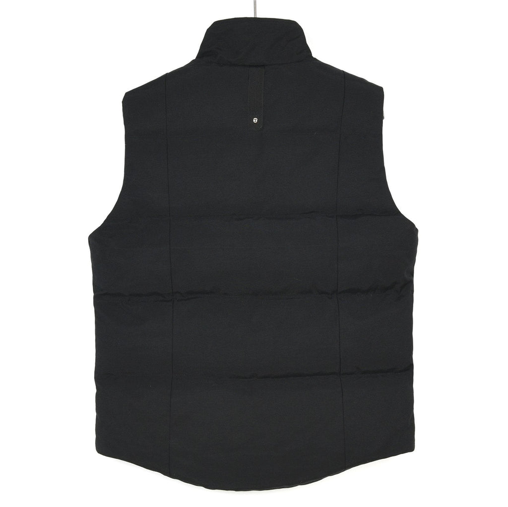 Moose Knuckles Black Studded Logo Stand Collar Puffer Vest