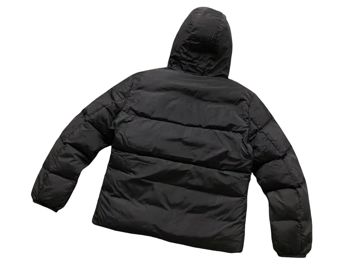 Moncler Black Logo-Trim Hooded Quilted Puffer Jacket
