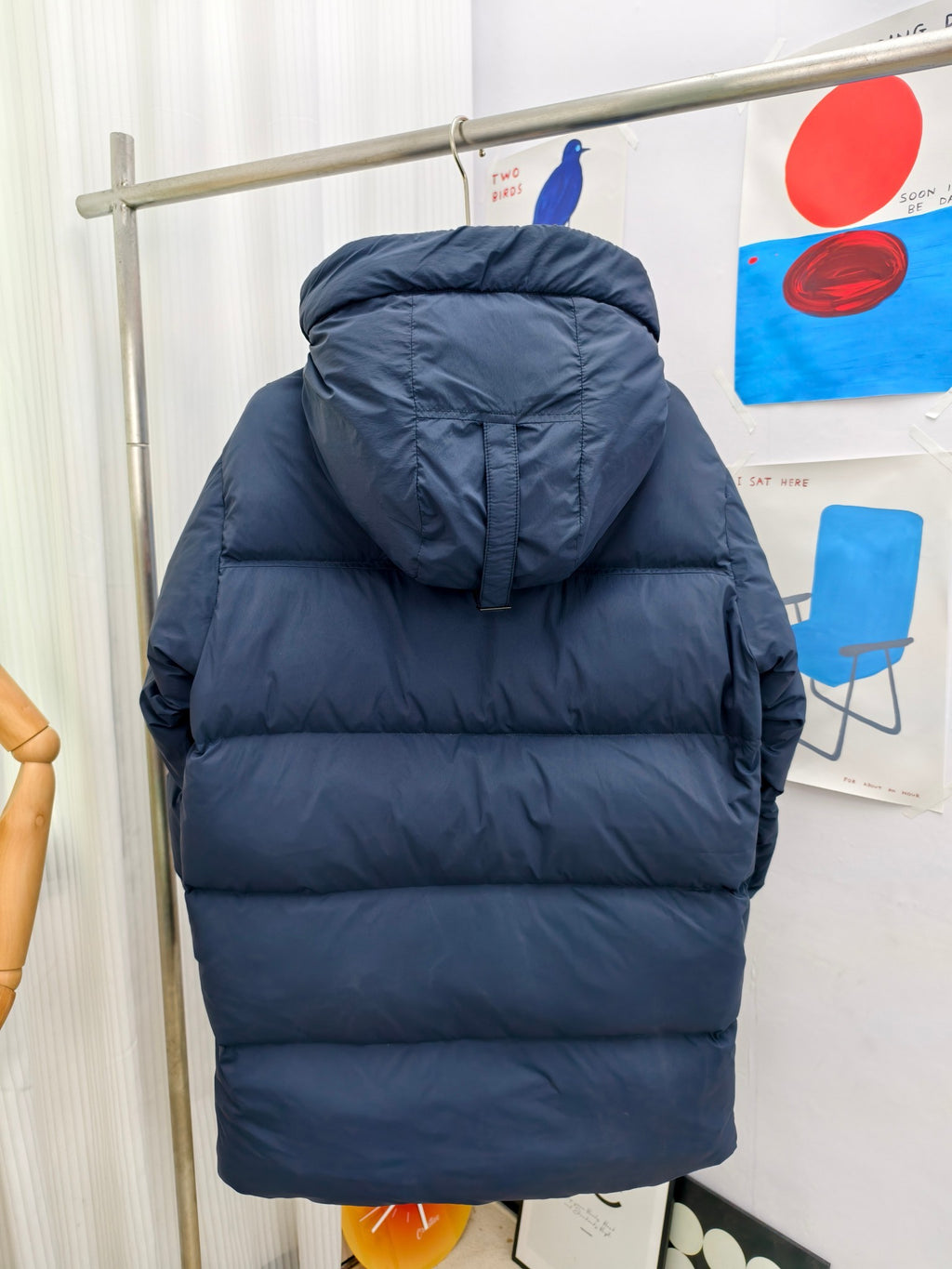 Canada Goose Navy Blue High-Collar Hooded Puffer Jacket