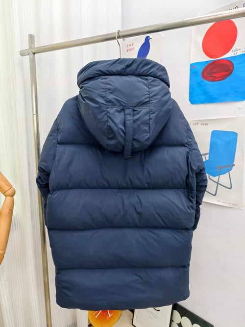 Canada Goose Navy Blue High-Collar Hooded Puffer Jacket