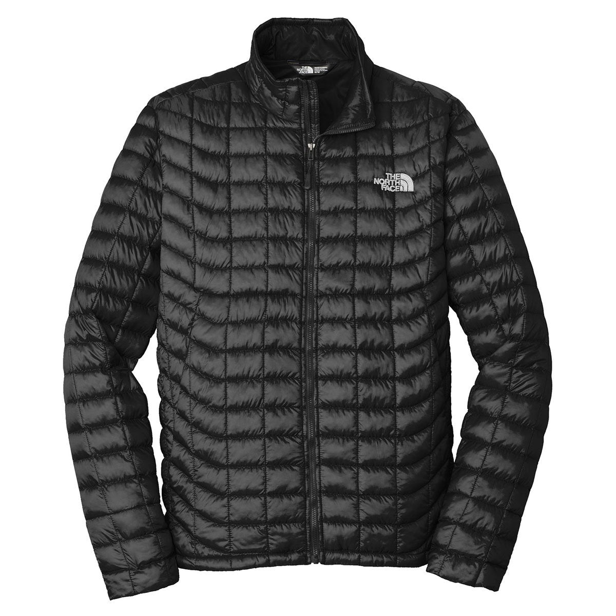 The North Face Black Grid-Quilt Stand Collar Jacket