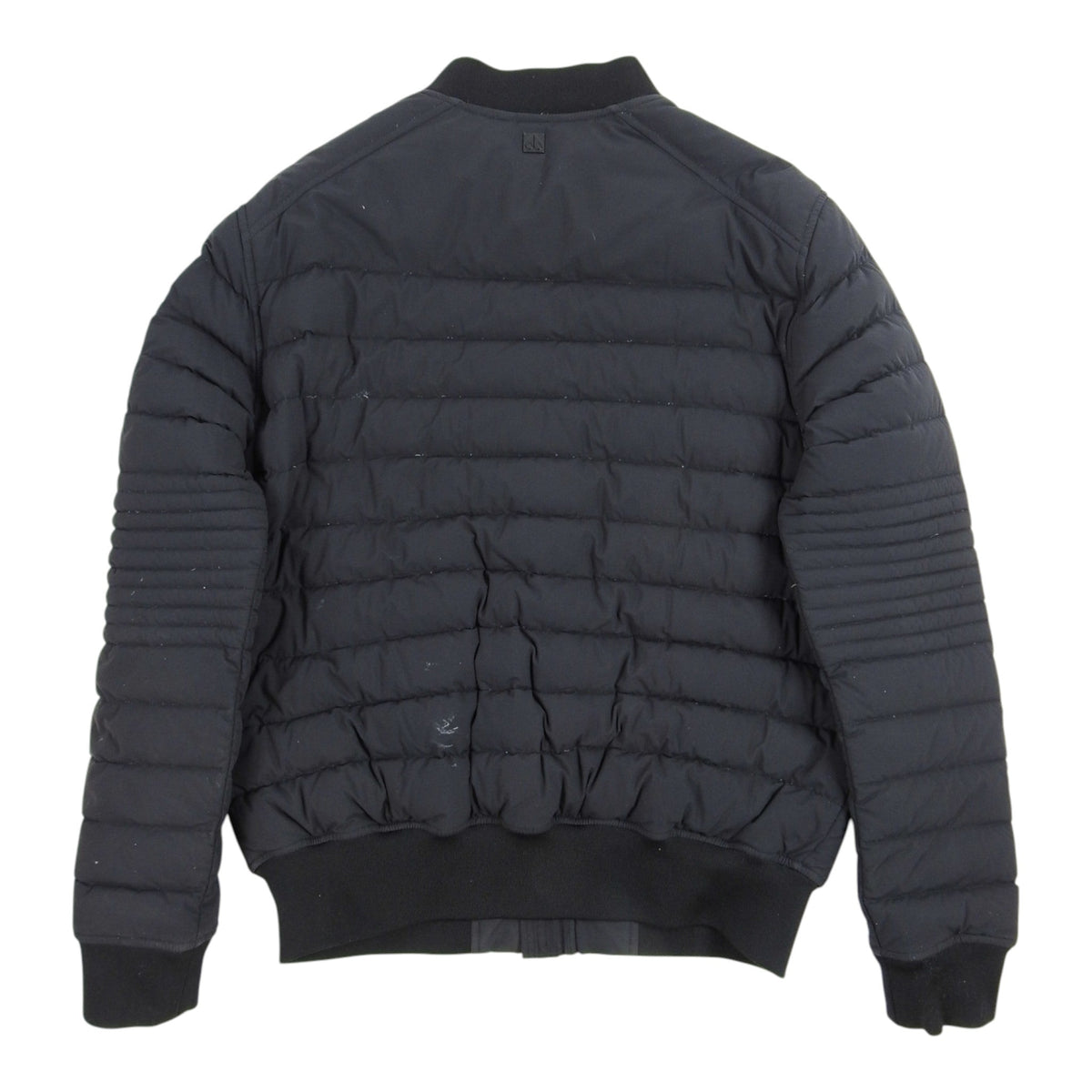 Moncler Charcoal Black Mixed-Quilt Zip-Up Bomber Jacket