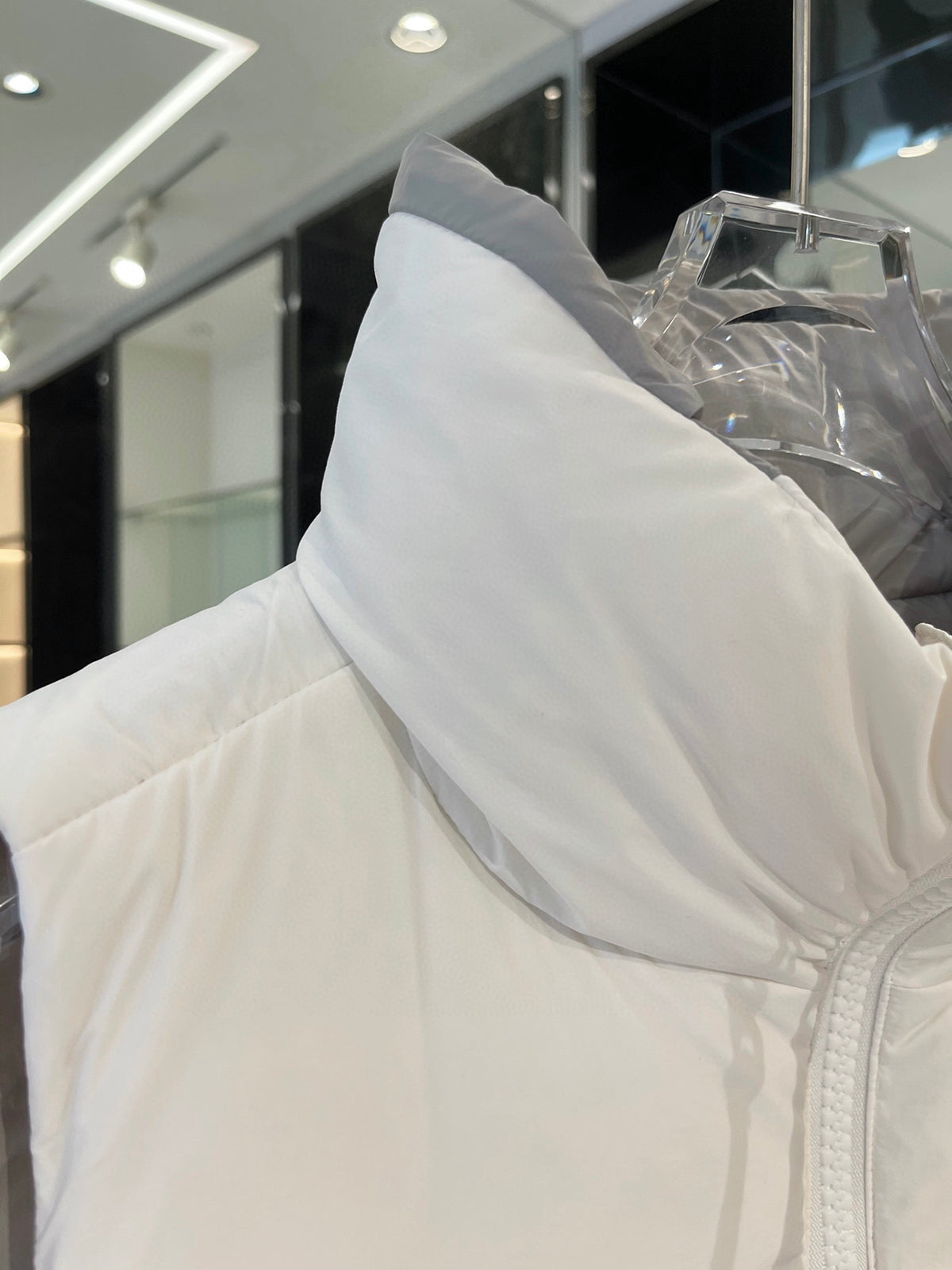 Canada Goose White Tonal Patch Stand Collar Puffer Vest