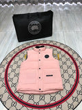 Canada Goose Blush Pink Black Patch Quilted Puffer Vest
