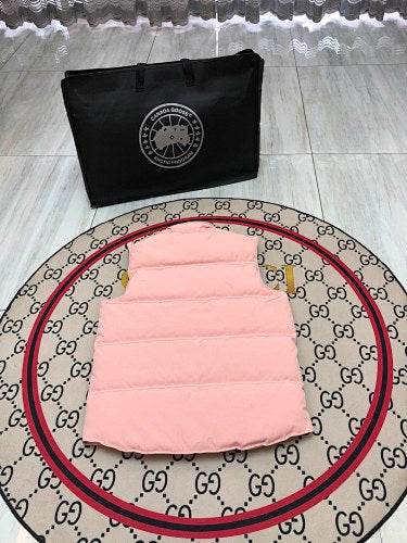 Canada Goose Blush Pink Black Patch Quilted Puffer Vest