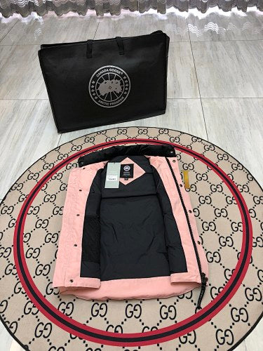 Canada Goose Blush Pink Black Patch Quilted Puffer Vest